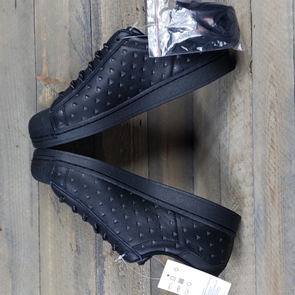 adidas Pharrell Williams Superstar Leather Shoes Sneakers Core Black - Picture 8 of 10